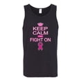 thumbnail image 2 of Keep Calm and Fight On Breast Cancer Awareness Mens Graphic Tank Top, Black, Large, 2 of 3