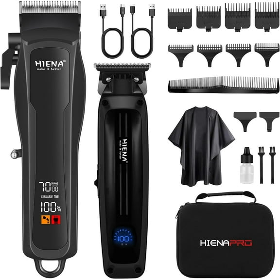 HIENA Men's Hair Clipper and Trimmer Set, Professional Cordless Hair Clipper, Trimmer, Suitable for Men's Hair Clippers, DIY Home Hair Salon Haircutting Tools
