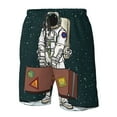 thumbnail image 5 of Kll Astronaut Traveler With Suitcase Men'S Casual Summer Beach Shorts Hawaiian Shorts With Pockets-X-Large, 5 of 9