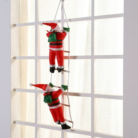 

2 Pcs Christmas Table Runner 2 Pcs Santa Claus Climbing The Ladder Christmas Decoration-2-30cm