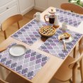 thumbnail image 5 of Purple Boho Flowers Placemats Set of 6 Modern Luxurious Geometric Floral Place Mats Indoor Wipeable Table Mats Washable Cloth Dining Table Placemats for Kitchen Holiday Party Home Decor 13x19 Inch, 5 of 9
