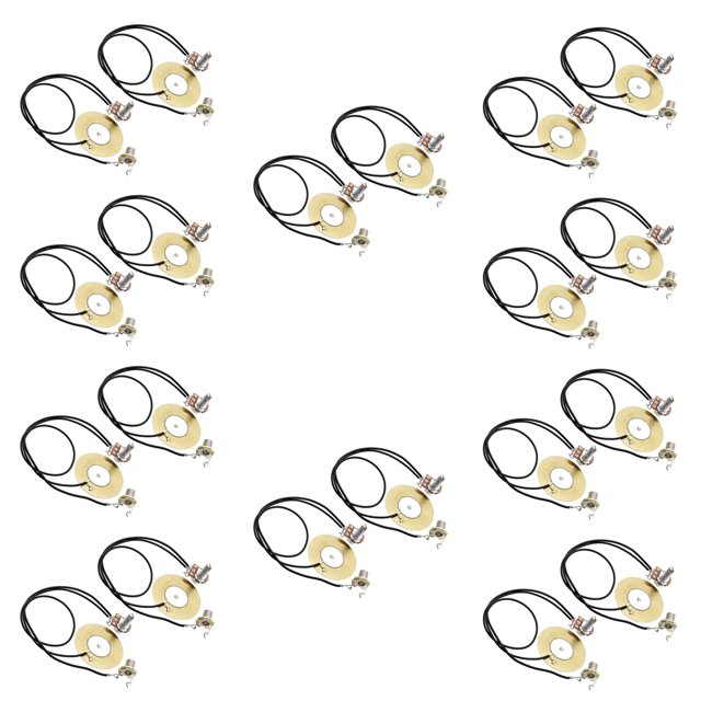 20 Piezas 50mm Guitarra Registro Piezo Transductor Amplificador Precableado con Enchufe de Salida de 6.35mm para Guitarra Acústica Ukelele Caja de Cigarros Guitarra