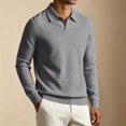 thumbnail image 7 of Kaemgyyd Mens Long Sleeve Shirts V Neck Casual Golf Shirt Fall Fashion Collared Pullover Soft Comfy Clothes（Gray,Large）, 7 of 7
