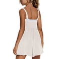 thumbnail image 5 of HKYNLAG Women Casual Strappy Romper Summer Spaghetti Strap Jumpsuits Sleeveless One Piece Overalls with Pockets White L, 5 of 6