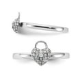 thumbnail image 2 of 1/10 Carat (ctw) Diamond Heart Lock Ring in Sterling Silver, 2 of 4