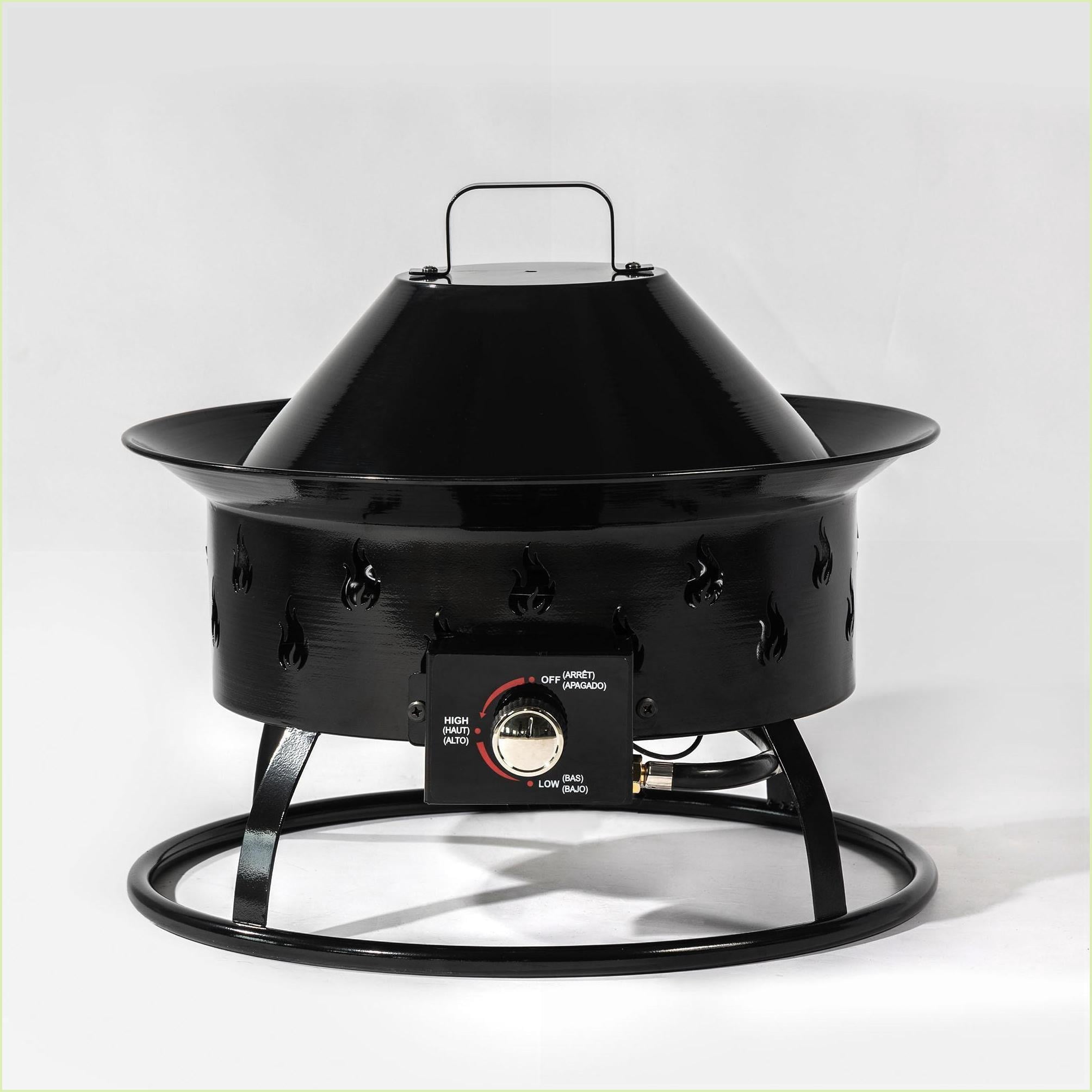 Outdoor Stoves | 19" 50000 BTU Round Propane Fire Pit | Fogon Exterior | Modern, for Patio Deck Backyard | Black