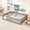 Grey, variant on Noble House Lucas Full Size Floor Bed with Safety Guardrails & Open Access, Rubber Wooden Bed Frame, Grey