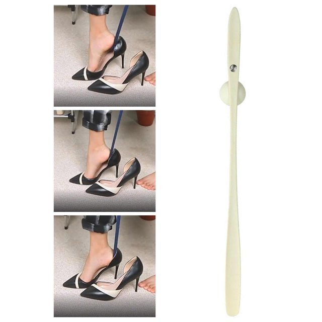 Zapato / Cuerno de primera Herramienta de cuidado de ayuda para vestirse con mango rgo Cuerno de zapato Ayudante de zapato de nylon portátil Macarena cuernos de zapatos