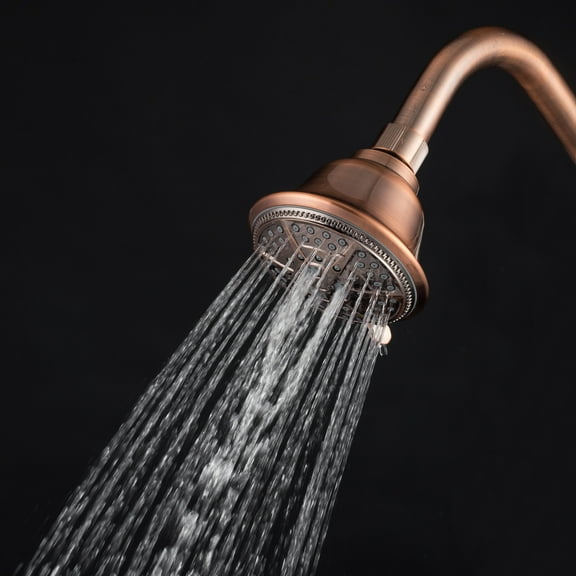 5-Way with High Pressure Shower Head, Fixed Head Bronze