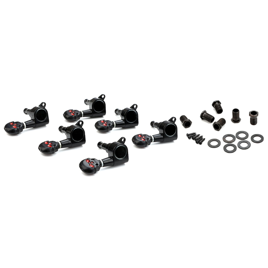 Yokua 6Pcs 6R Skull Button Keys Machine Heads Tuners for Electric Guitar and Bass
