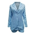 thumbnail image 7 of tklpehg Blazers for Women Casual Long Sleeve Lapel Business Blazers for Casual Outstanding Collar Slim Long Sleeve Office Suit Jacket Sky Blue XXL, 7 of 7