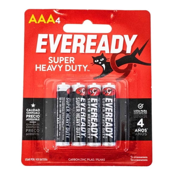 Pilas Prichos Eveready Super Heavy Duty AAA4 Rojo 1 Paquete con 4 Piezas
