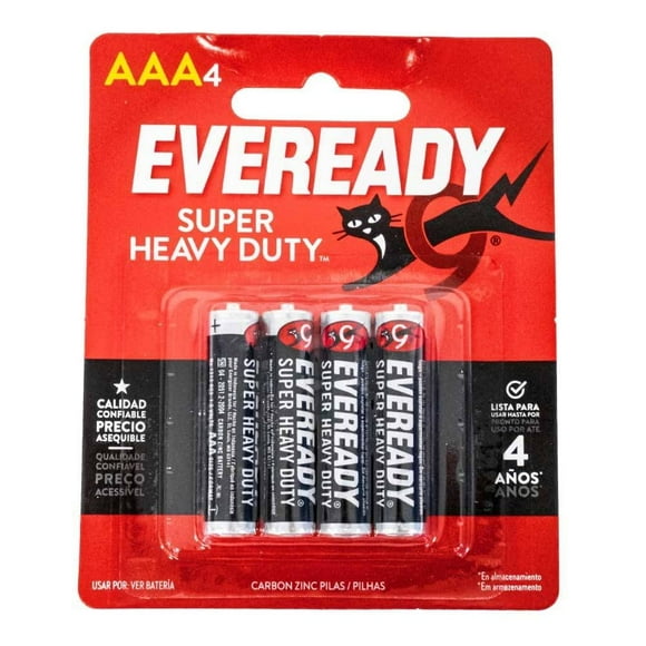 Pilas Prichos Eveready Super Heavy Duty AAA4 Rojo 1 Paquete con 4 Piezas