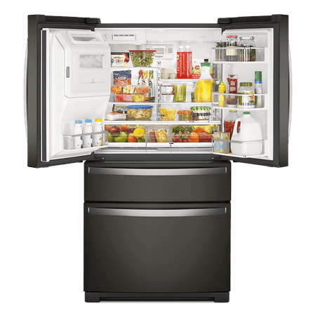 Whirlpool - 26.2 Cu. Ft. 4-Door French Door Refrigerator - Black Stainless Steel