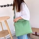 thumbnail image 5 of Bolso de hombro de gran capacidad, bolso de mensajero literario, bolso de color sólido, bolso de ocio para mujerVerde claro, 5 of 5