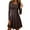 Brown, variant on Women's 2025 Spring Fall Crewneck Dress - Casual 3/4 Sleeve Pocketed Midi Dress