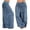 Blue, variant on GILIGEGE Women Mid Waist Cotton Baggy Pleated Pants, Loose Wide Leg Barrel Balloon Harem Trousers with Side Pockets, Soft Breathable Casual Relaxed Fit Outfit Trousers for Summer Fall Beige