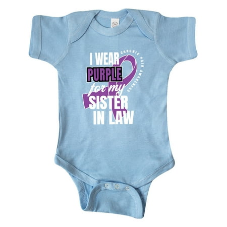 

Inktastic Chronic Pain I Wear Purple For My Sister in Law Gift Baby Boy or Baby Girl Bodysuit