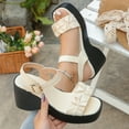 thumbnail image 4 of Viluyesy Women's Platform Sandals, Square Toe Adjustable Strap Soft Sole Summer 2025 Comfortable Shoes White 7.5, 4 of 9