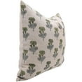 thumbnail image 2 of Fabdivine Block Print Thick Linen Decorative Throw Pillow Cover 18x18 Inch Floral Green Boho, 2 of 5