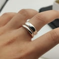 thumbnail image 4 of SS DESIGNS Silver Double Layer Chunky Stackable Thick Adjustable Ring-Thumb Ring, 4 of 9
