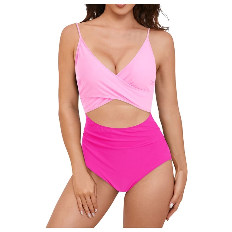 Linfrsh One Piece Swimsuit Women Bathing Suit for Women Tummy Control  Cutout High Waisted Swim Suit Wrap Tie Back 1 Piece Swimsuit Women's  Swimwear A01-Light Pink,XL - Walmart.com