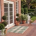 thumbnail image 4 of Safavieh Courtyard Benjamin Plaid Indoor/Outdoor Area Rug, Green/Beige, 4' x 4' Square, 4 of 15