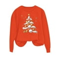 thumbnail image 4 of Cmfcve Women's Cute Xmas Sweatshirt Plus Size Christmas Tree Print Pullover Long Sleeve Crew Neck Holiday Base Apparel, 4 of 5