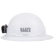 Klein Tools 60406RL Non-Vented Full Brim Hard Hat with Rechargeable Headlamp - White
