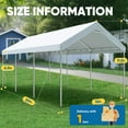 thumbnail image 5 of Quictent 10x20 ft Heavy Duty Carport Car Canopy Galvanized Car Tent Outdoor Boat Shelter with Reinforced Structure - White, 5 of 7