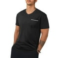 thumbnail image 4 of Hinvhai Men's Casual Henley Shirt Short Sleeve Summer V Neck Solid T-Shirt Tops Whith Pocket Black XXL(XXL), 4 of 9
