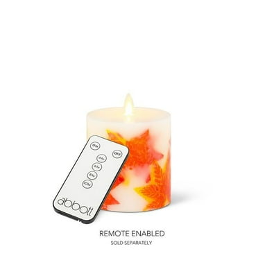 Abbott Collection AB-24-4627 4.5 in. Reallite Maple Leaf Candle, Ivory & Orange - Small