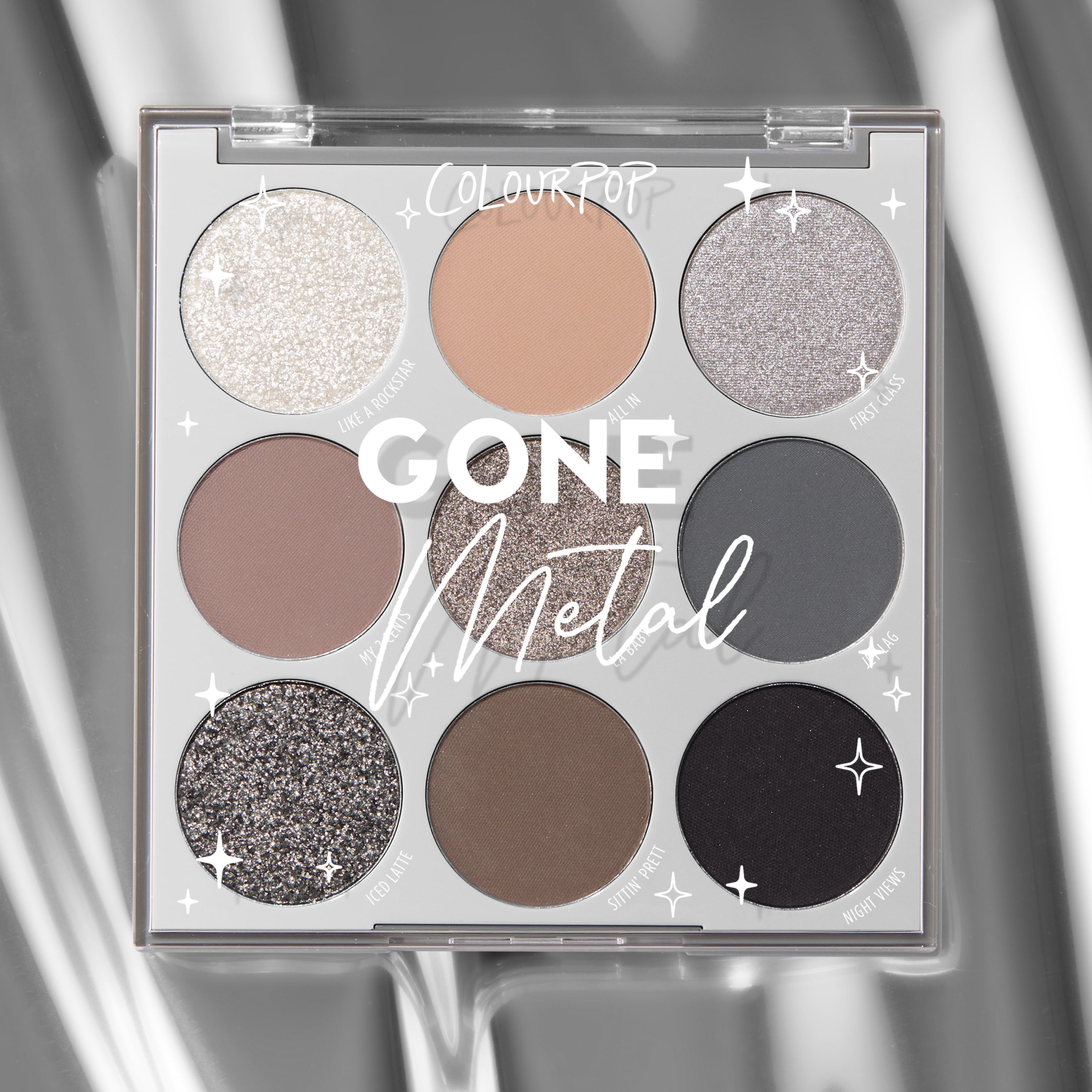 ColourPop 9 Pan Pressed Powder Palette, Gone Metal