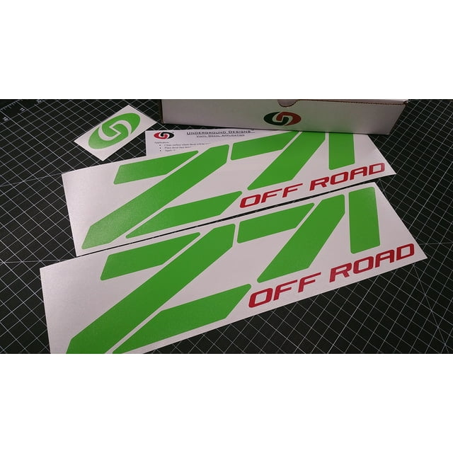 Z71 Off Road Chevy Fender Decal Tailgate Sticker 15" (Monster Lime Green & Red)