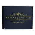 thumbnail image 1 of Darling Souvenir Blue Victorian Frame Wedding Guest Book Hardbound Guest Sign-In Book Guest Registry Guestbook-9 x 12 Inches, 1 of 5