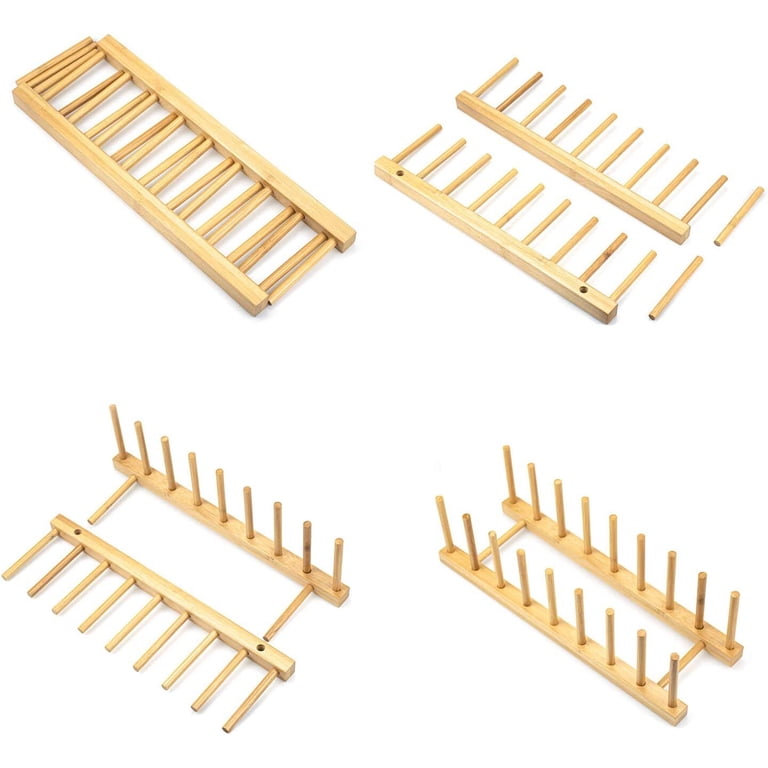 Wattne Bamboo Dish Rack, 8-Slot Kitchen Organizer photo 3