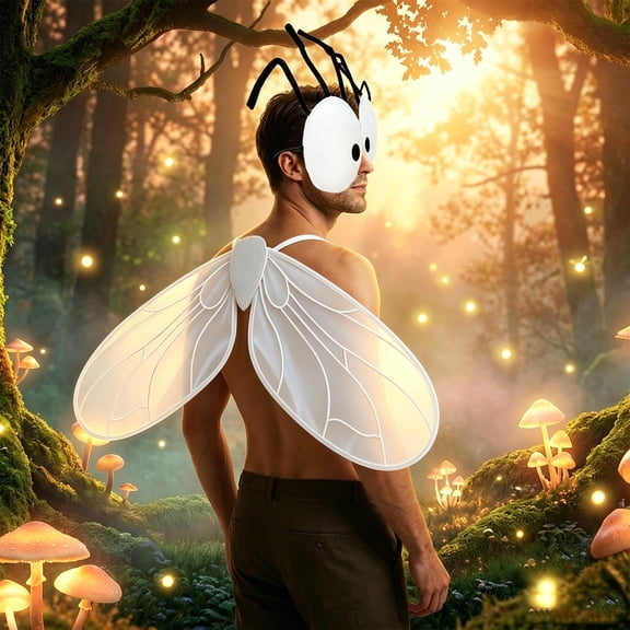Bug Costume Fly Wings For Adults Insect Costume Accessories Halloween Fly Wings Party Holographic Costume Fairy Wings For Halloween Cosplay Parties