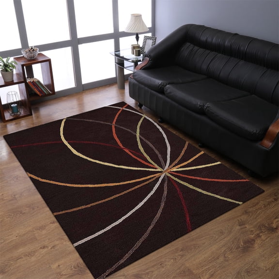 Rugsotic Carpets Hand Tufted Wool Eco-Friendly 4'x6' Area Rugs Rectangle Brown Contemporary Modern High Pile Thick Handmade Anti Skid Indoor Rug for Living Room, Bedroom K00728