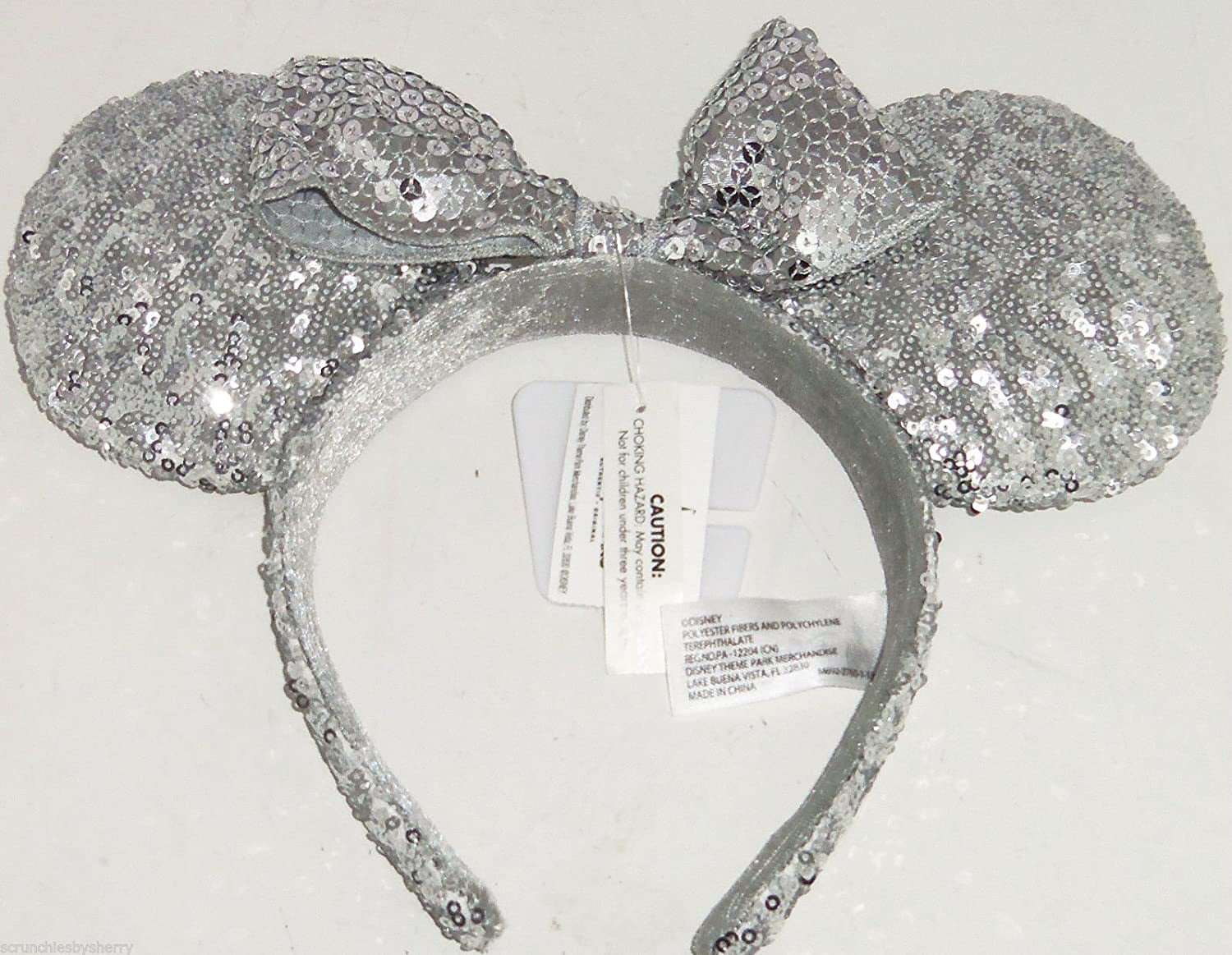 Details about   NEW Disney Parks Minnie Mouse Silver Sequin Ears Bow Headband Party Costume 