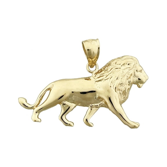 14K Gold 38MM Lion Pendant