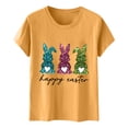 thumbnail image 5 of Sokhug Womens Easter Bunny Chick Egg Graphic Shirt Short Sleeve Crew Neck Loose Fit Casual T-Shirt, 5 of 5