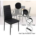 Modern Dining Room Chair Set of 4, Kitchen Chairs Black Faux Leather