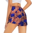 thumbnail image 3 of Goofa Vintage USA Flag Printed Women 2 in 1 Running Shorts,Quick Dry Athletic Workout Shorts,High Waisted Athletic Shorts with Liner Pockets-X-Large, 3 of 9