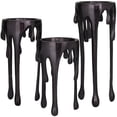 thumbnail image 6 of CosmoLiving by Cosmopolitan Contemporary Aluminum 3D Melting Candle Design Candle Holder, Set of 3 12" 10" 8" with Glossy Metallic Black Finish, 6 of 12