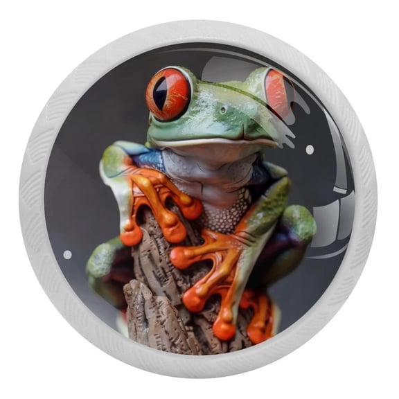 4 Packs a Tree Frog Crystal Glass Cabinet Knobs Drawer Handles for Kitchen Cabinets Dresser Cupboard Wardrobe Pulls Handles