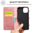 thumbnail image 6 of Compatible with iPhone 12 Mini Wallet Case, PU Leather Flip Folio Case with Card Holders RFID Blocking Kickstand [Shockproof TPU Inner Shell] Phone Cover For iPhone 12 Mini, rosegold, 6 of 11