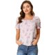thumbnail image 1 of Blusa floral Campesina Allegra K con volantes y Manga Corta para Mujer Rosado morado XL, 1 of 6