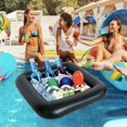 thumbnail image 5 of Inflatable Ice Serving Bar Pool Party Buffet Drink Cooler Floating Food Drink Container with Inflator(Black 2 Big and 2 Small), 5 of 9