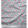 thumbnail image 1 of Soimoi Gray Polyester Crepe Fabric Flower & Butterfly Print Fabric by The Yard 52 Inch Wide, 1 of 3