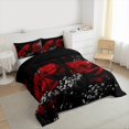 thumbnail image 3 of Manfei 3D Red Rose Queen Comforter Set, Flower Floral Bedding Comforter Set, Romantic Couple Valentines Day Reversible Bedding Set, Super Cozy Room Decor, 3-Piece, 3 of 8